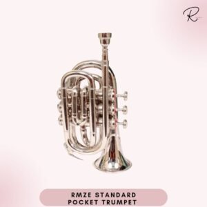 Rmze Standard Silver Pocket Trumpet Set including Hardcase, Mouthpiece, Value Oil, Gloves – Musical Instruments