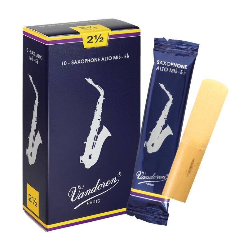 Vandoren Alto Saxophone Reeds – Strength 2.5, Box of 10 | Premium Quality & Rich Sound