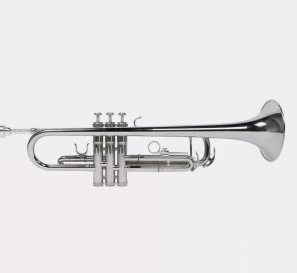 Rmze Professional Silver Bb Trumpet Set including Hard Case, 7C Mouthpiece, Valve Oil – Musical Instrument