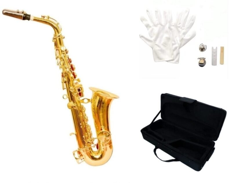 Rmze Brass Golden Eb Alto Saxophone - Musical Instrument
