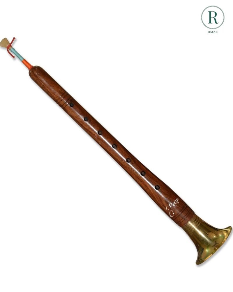 Rmze Wooden Shehnai – Premium Tuned Indian Classical Instrument | Brass Bell | Rich Traditional Sound for Wedding & Ceremonies - Musical Instrument
