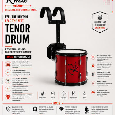 Rmze 14 inch tenor drum with adjustable shoulder harness for marching bands