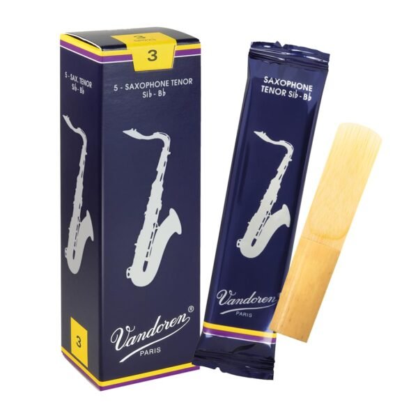 Vandoren Tenor Saxophone Reeds – Strength 3, Box of 5 | Premium Quality & Rich Sound