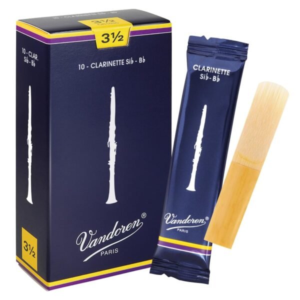 Vandoran Bb Clarinet Reeds – Strength 3.5, Box of 10 | Consistent Tone & Easy Playability