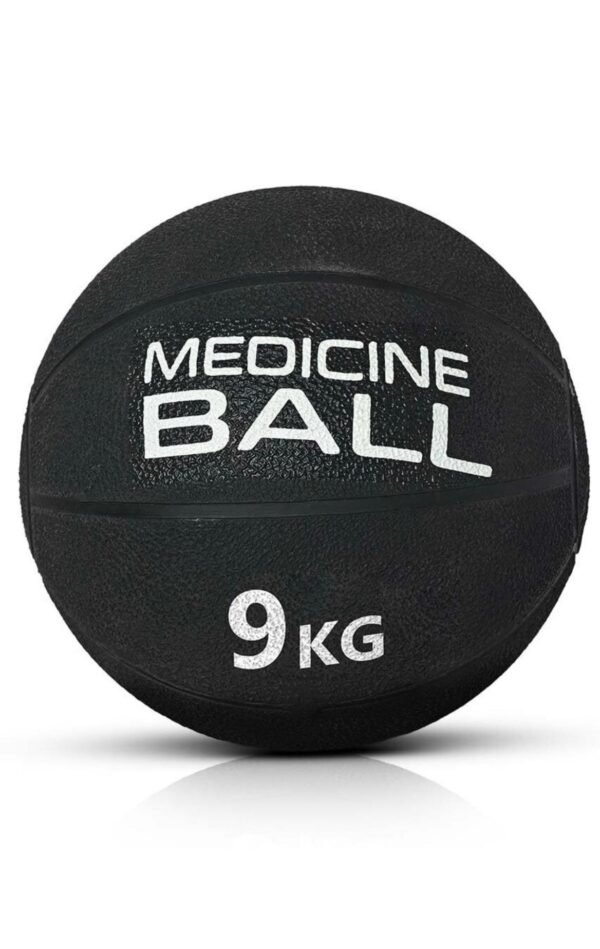 9kg Premium Rubber Medicine Ball – High-Grip Textured Weighted Ball for Core Strength, Cross-Training, and Full Body Workouts (Black)