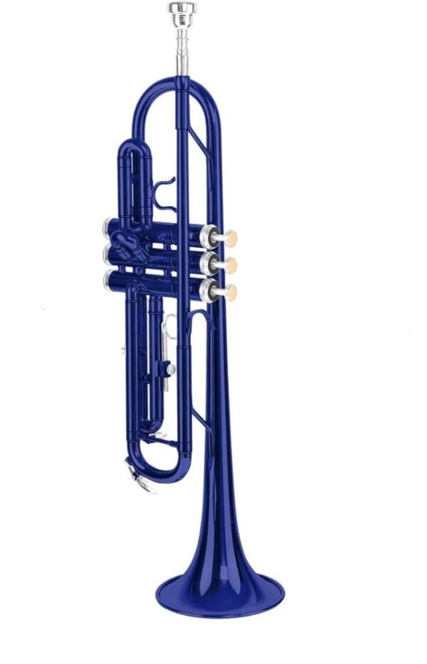 Rmze Professional Bb Brass Trumpet for Beginners & Professionals – Blue-87 Trumpet Set – Musical Instrument