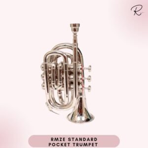 Rmze Standard Pocket Trumpet Silver Finish – Bb Pocket Trumpet for Students & Professionals | Compact Mini Trumpet with Smooth Valves