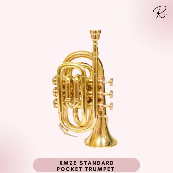 RMZE Standard Pocket Trumpet – Brass Pocket Trumpet for Beginners & Professionals | Compact Travel Trumpet with Rich Sound