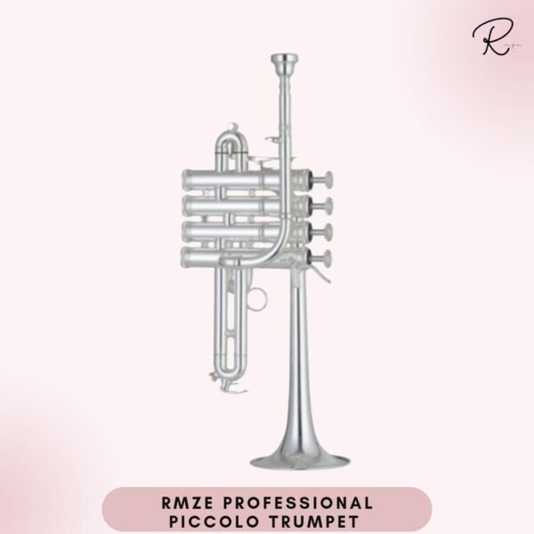 RMZE Professional Silver Piccolo Trumpet – Bb/A High Pitch Trumpet for Orchestra, Band & Studio Performance