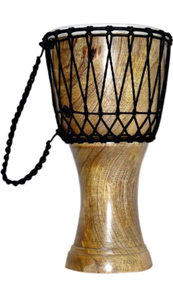 Mini Wooden Djembe Drum with Strap | Handcrafted Small Djembe for Kids & Beginners