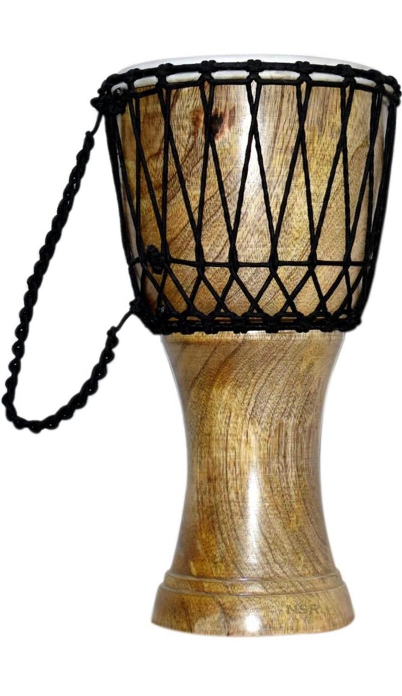 Mini Wooden Djembe Drum with Strap | Handcrafted Small Djembe for Kids & Beginners