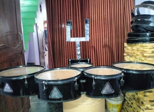 5 Piece Band Drum Set (Tasha Set) for Wedding Band | Heavy Quality Fiber/Metal Band Baja Drums with Stand