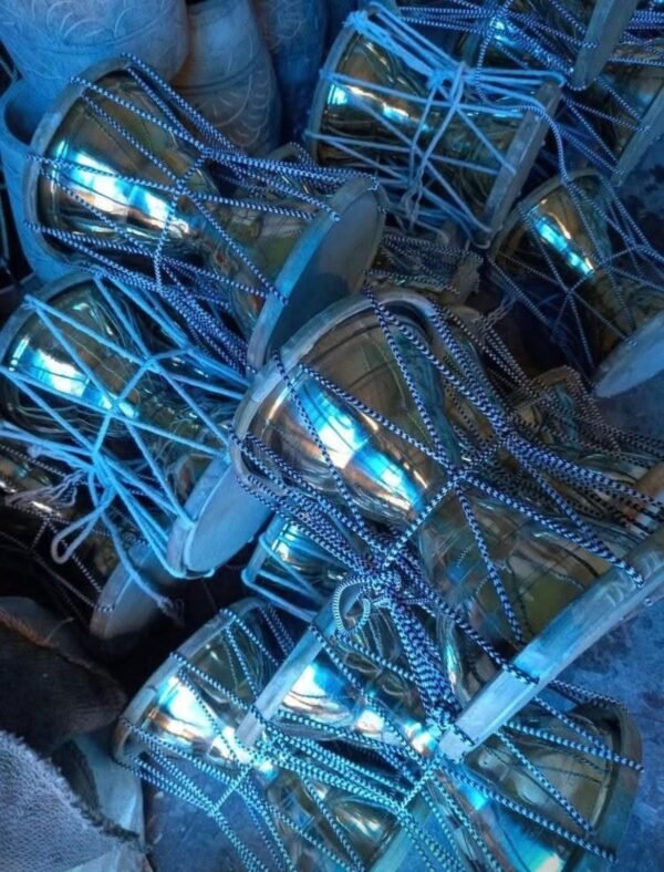 Premium Brass Metal Dholak for Wedding Band & Jagran | Heavy Quality Designer Dholki with Rope Tuning