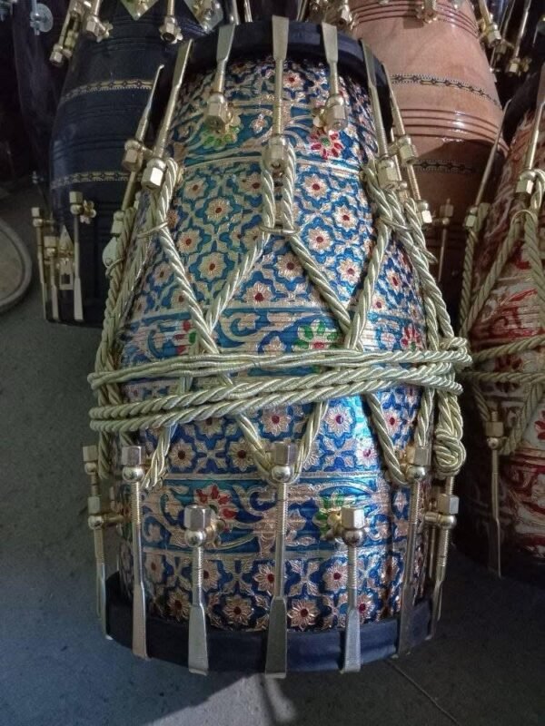 Premium Designer Punjabi Dhol – Wedding Bhangra Dhol Drum with Decorative Finish (Professional Quality)