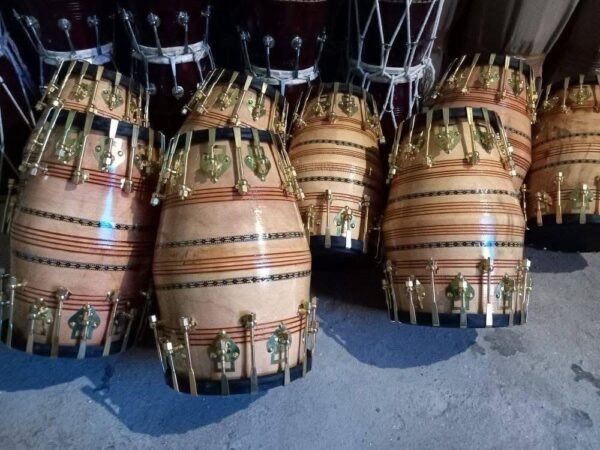 Professional Wooden Punjabi Dhol – Heavy Bass Bhangra Dhol for Wedding, Band & Stage Performance