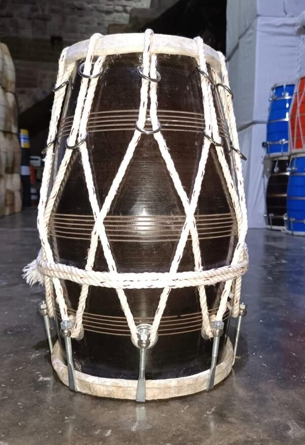 Traditional Rope Punjabi Dhol – Handcrafted Wooden Dhol Drum for Bhangra, Wedding & Band Performance