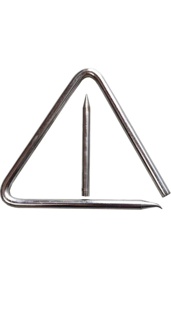Steel Triangle Musical Instrument – Handheld Triangle with Beater for School Band & Orchestra