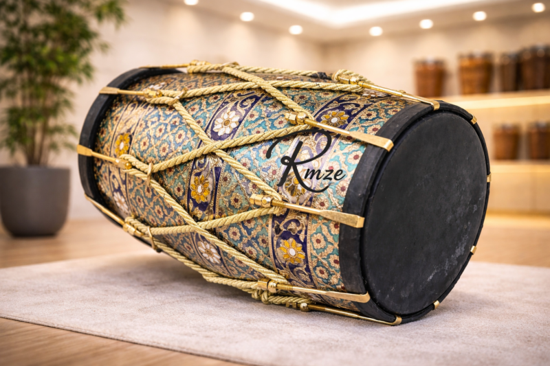 Premium Designer Punjabi Dhol – Wedding Bhangra Dhol Drum with Decorative Finish (Professional Quality)