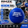 Rmze 3 Kg blue medicine ball with durable rubber surface for strength and functional training