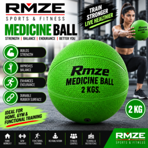 Medicine Ball | Rubber Fitness Ball for Strength & Training | Gym Workout (2Kg / Multicolor)