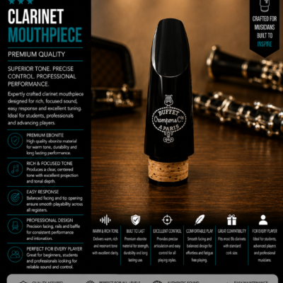 Buffet premium ebonite clarinet mouthpiece for Bb clarinet