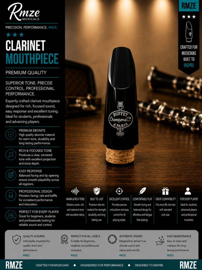 Buffet premium ebonite clarinet mouthpiece for Bb clarinet
