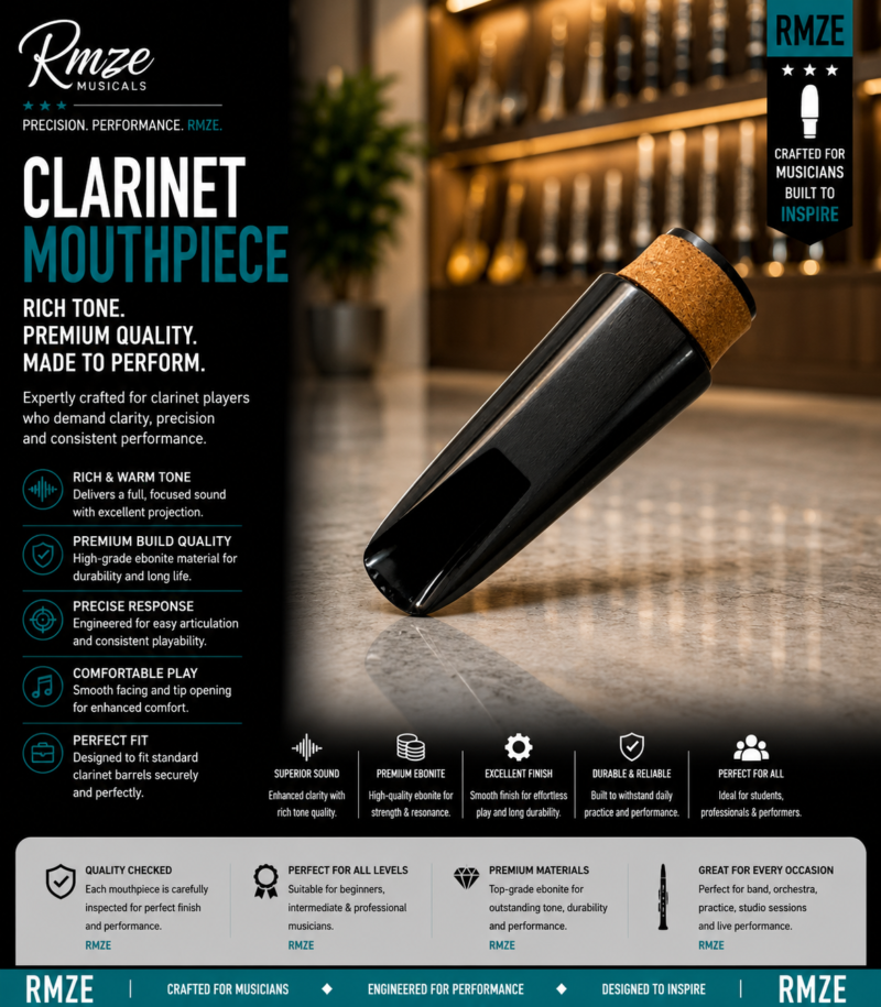 Rmze Clarinet Mouthpiece C1 premium ebonite black clarinet mouthpiece