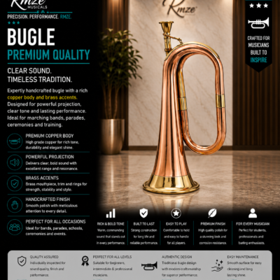 Rmze premium copper bugle with polished finish and brass accents