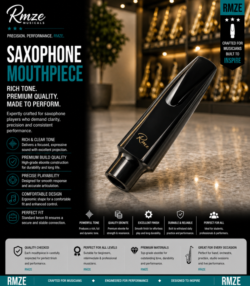 Rmze Saxophone Mouthpiece G1 premium ebonite black saxophone mouthpiece