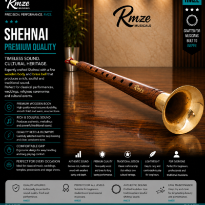 Rmze traditional Shehnai with wooden body and brass bell