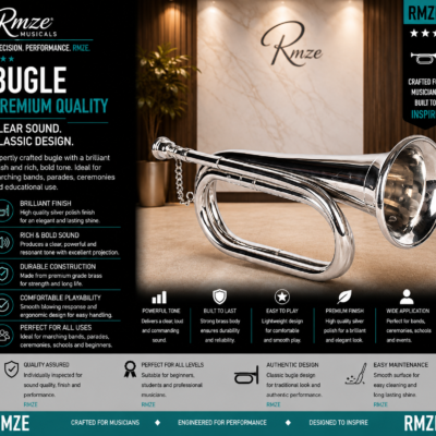 Rmze premium silver bugle with polished brass body and traditional design