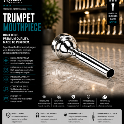 Rmze Trumpet Mouthpiece Silver polished silver brass mouthpiece