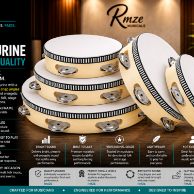 Rmze wooden dafli tambourine set with metal jingles