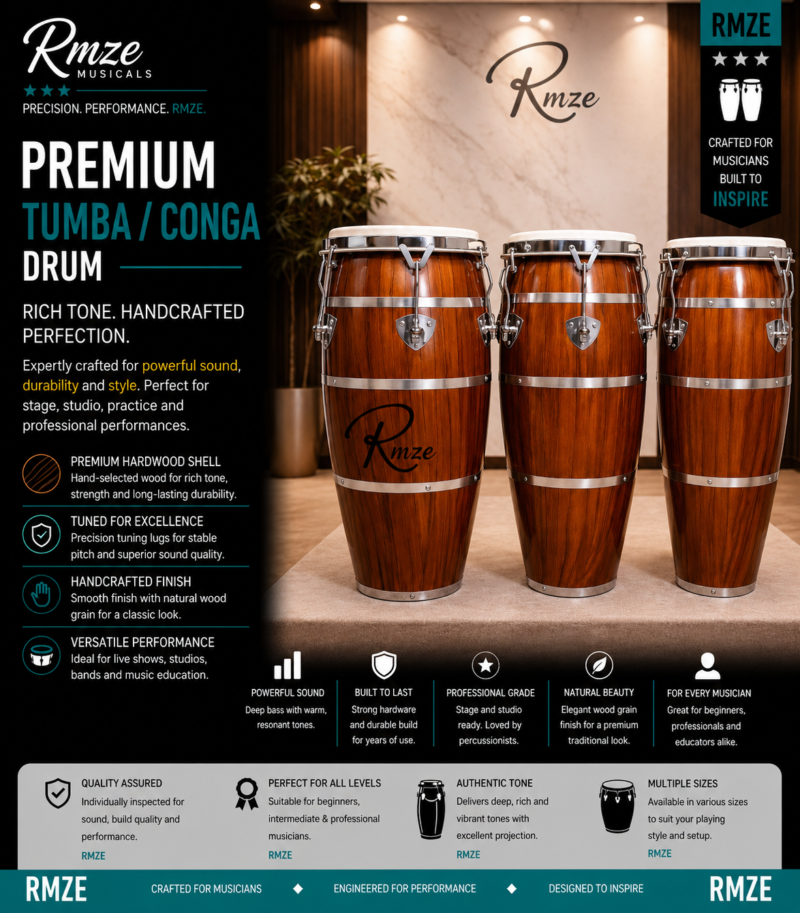 Rmze premium wooden Tumba Conga drum set with hardwood shells