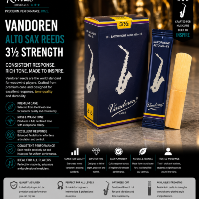 Vandoren Alto Sax Reeds 3.5 strength natural cane 10 pack