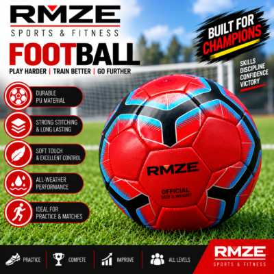 RMZE Premium Football PU soccer ball for training practice and matches