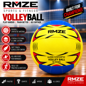 Super Synthetic Volleyball | 18 Panel Yellow Blue Volleyball