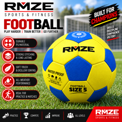 Rmze Size 5 Waterproof Football PU soccer ball for training practice and matches