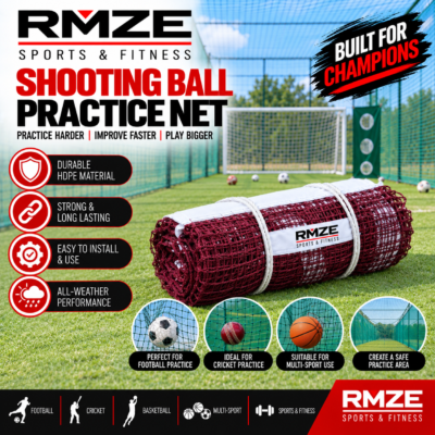 RMZE HDPE shooting ball practice net for football cricket basketball and multi-sport training