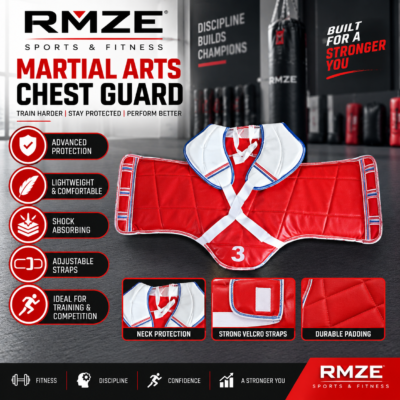 RMZE martial arts chest guard for boxing kickboxing MMA sparring and combat sports training