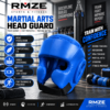 RMZE blue martial arts head guard protective boxing headgear for MMA kickboxing sparring and combat sports training