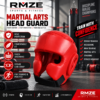 RMZE red martial arts head guard protective boxing headgear for MMA kickboxing sparring and combat sports training
