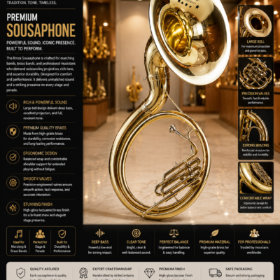 RMZE Premium Sousaphone brass marching band instrument with large bell