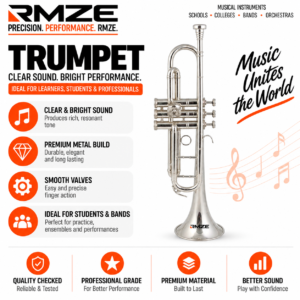 Trumpet – Silver Finish | Clear & Bright Sound for Students, Bands & Professionals