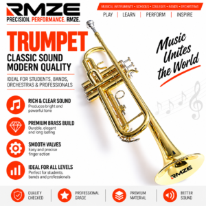 Golden Trumpet – Premium Brass Trumpet for Students, Schools, Bands & Performances