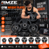 RMZE cast iron gym weight plates with 3 handle grip for 25mm 1 inch standard bars