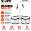 RMZE marching drum set with adjustable shoulder harness for school bands and parades