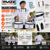 RMZE marching drum set with adjustable shoulder harness for school bands and parades