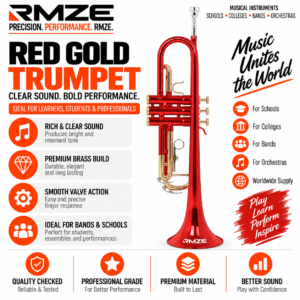 Red Gold Trumpet – Premium Brass Trumpet for Students, Schools, Bands & Performances