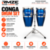 RMZE two-piece blue conga drum set with stand available in multiple colours